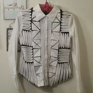 Vintage Gystimee detailed abstract shirt,10